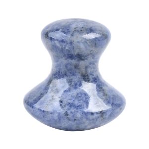 Blue sodalite gua sha mushroom tool