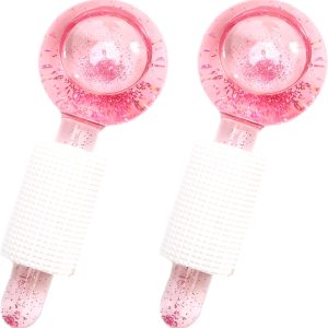 Pink Facial Glitter Ice Globes Ball Set