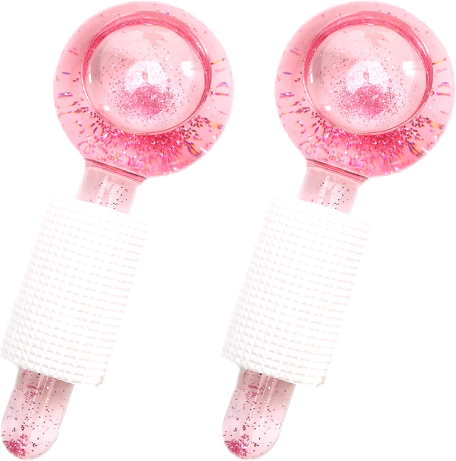 Pink Facial Glitter Ice Globes Ball Set