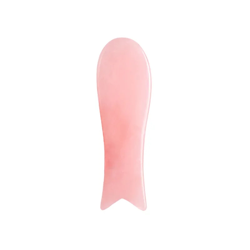 Rose quartz guasha fish shape