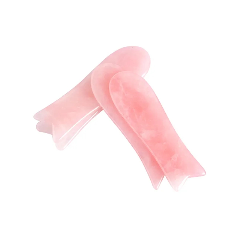 Rose quartz guasha fish shape - Image 2