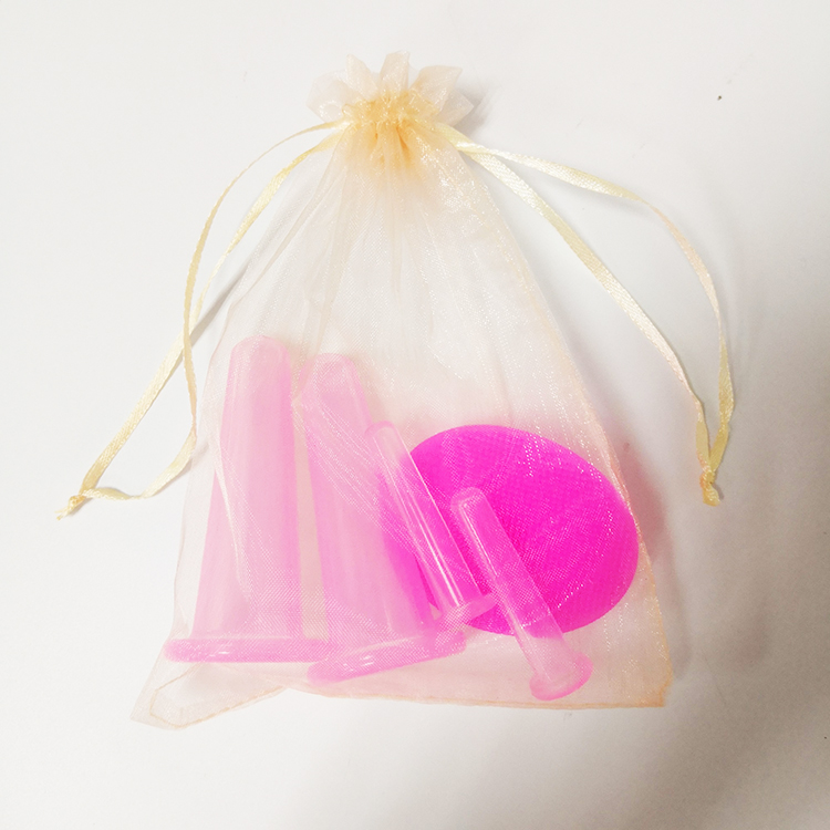 Silicone Facial Cupping Set Pink with clean brush - Image 5