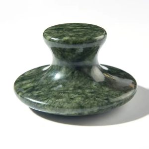 Handmade green jade large body mushroom hot spa massage stone