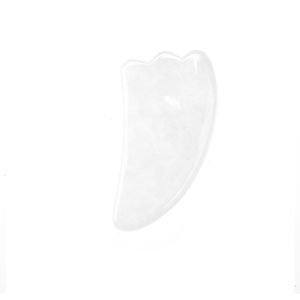 Yunan white jade gua sha horn shape