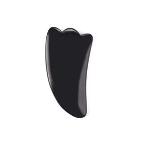 Black obsidian body gua sha horn shape