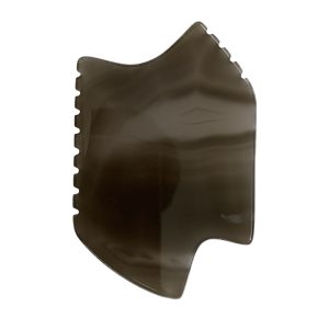 Custom made grey agate body gua sha with teeth