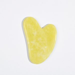 Lemon yellow jade heart shape gua sha