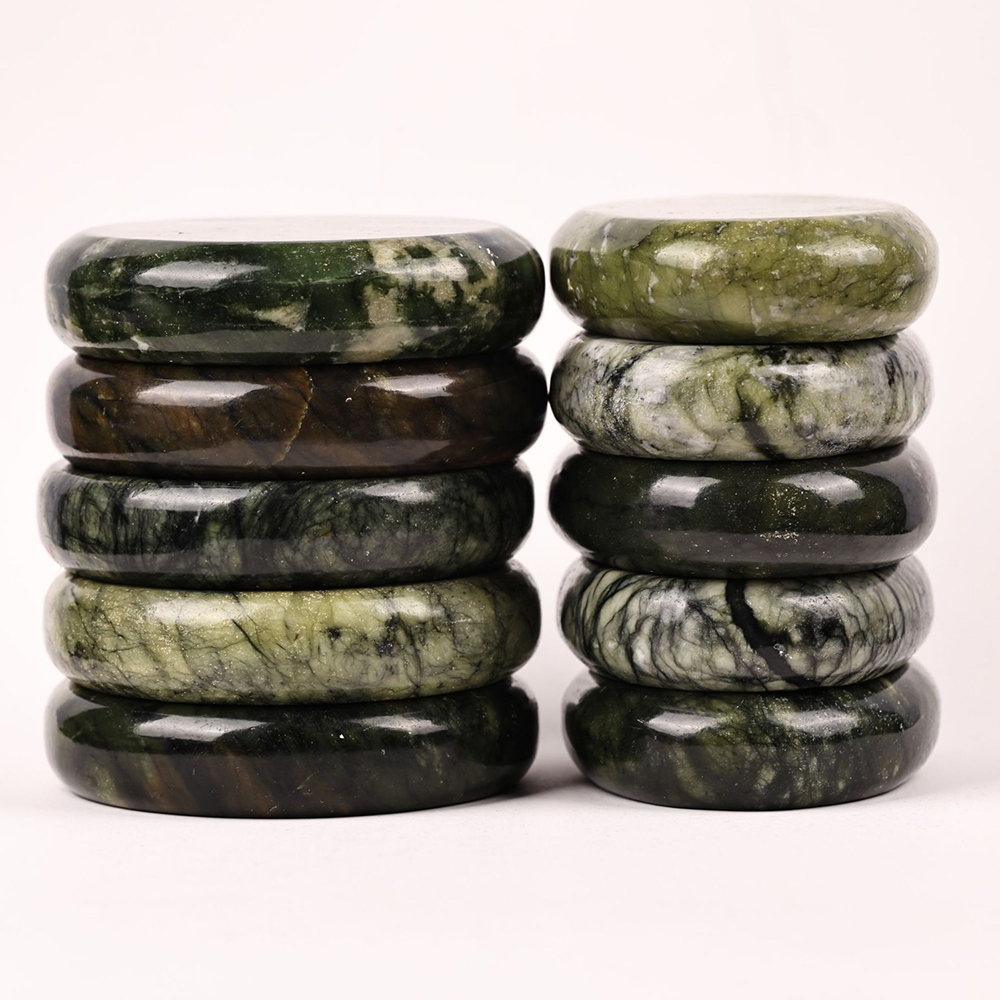 Hot Massage Stone Dark Green Jade set - Image 3