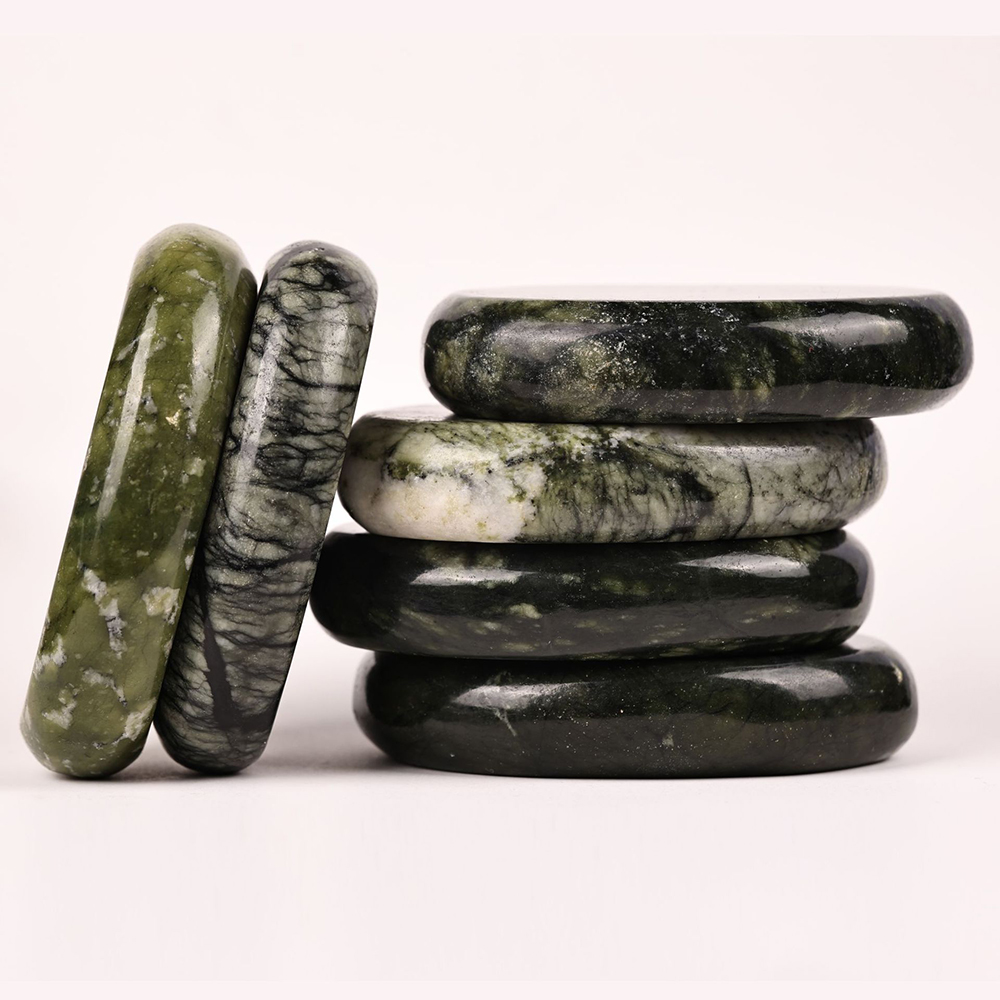 Hot Massage Stone Dark Green Jade set - Image 2